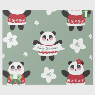 Papel De Presente Fogueira de Natal Panda