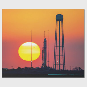 Papel De Presente Foguete Antares da NASA Lançado ao Nascer do Sol