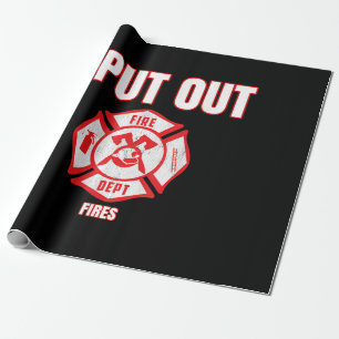 Papel De Presente Foguete Engraçado, Bombeiro Eu Apaguei