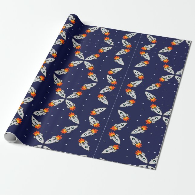 Papel De Presente Foguetes loucos (Desenrolado)
