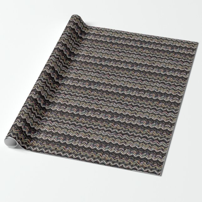 Papel De Presente Folclore geométrico Ikat, padrão asteca tribal. (Desenrolado)