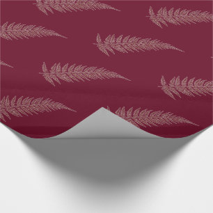 Papel De Presente Folha botânica pressionada da samambaia em sua co