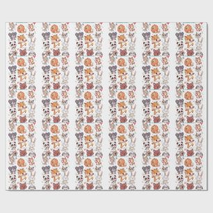 Papel De Presente Folha de Adesivos de Animais Fofos Adorable CStick