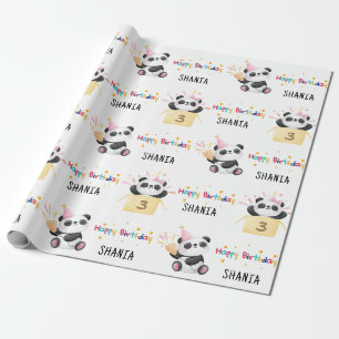 Papel De Presente Folha de Bela Idade Personalizada Nome Aniversário