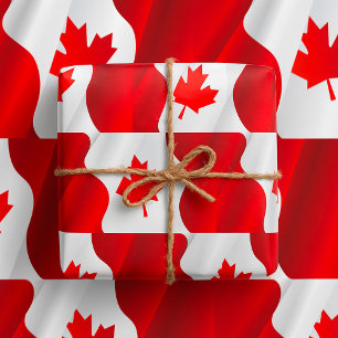 Papel De Presente Folha de Bordo Bandeira do Canadá