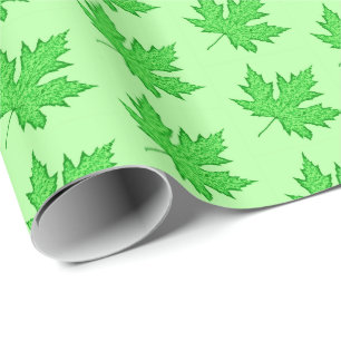 Papel De Presente Folha de carvalho - tons verdes