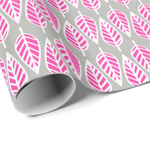 Papel De Presente Folha de faia - Cor-de-rosa e prata de fêmia