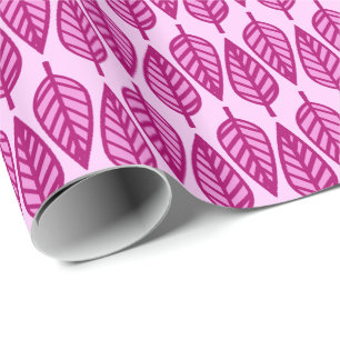 Papel De Presente Folha de faia - Vinho borgonhado e rosa