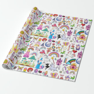 Papel De Presente Folha de Fairytale Storybook Wraping Paper Boutiqu
