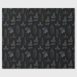 Papel De Presente Folha de Fern Preta