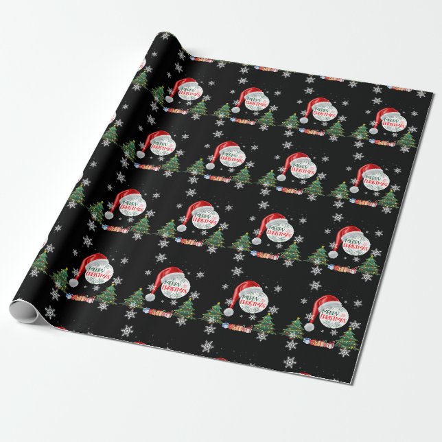 Papel De Presente Folha de Molho de Coleção de Neve Feliz de Natal (Desenrolado)
