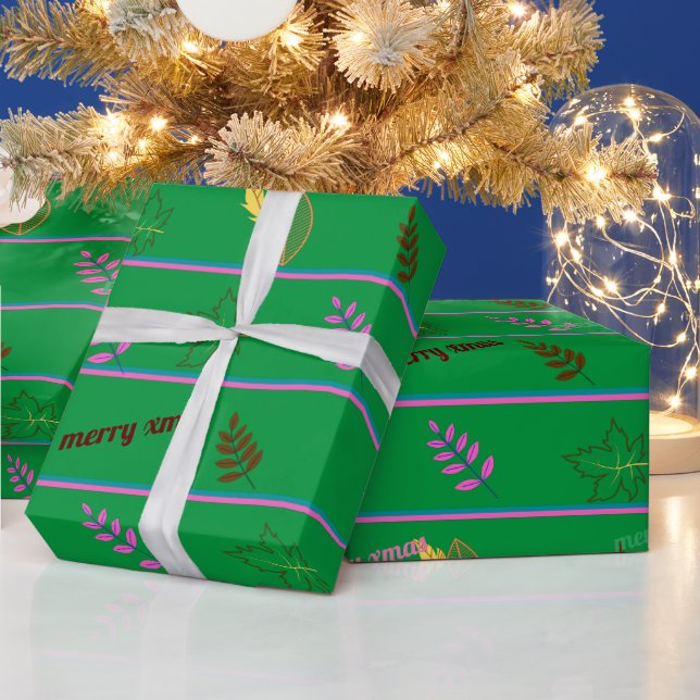 Papel De Presente Folha de Natal Feliz (Feriados)