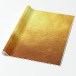 Papel De Presente Folha de Ouro Faux Elegante Textura Impressa<br><div class="desc">Papel de enrolamento em folha de ouro</div>