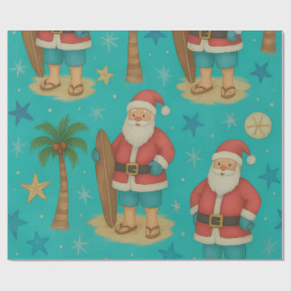 Papel De Presente Folha de Papais noeis SurfSide