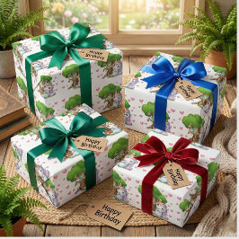 Papel De Presente Folha de Papel de Moldagem de Amigos Unicorn e Woo