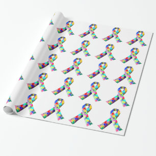 Papel De Presente Folha de presente de Fita de Sensibilização Autism