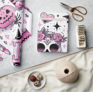 Papel De Presente Folha de presente de Halloween, papel embrulhado a