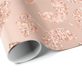 Papel De Presente Folha de Rosa de Botânica de Cobre Dourado