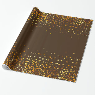 Papel De Presente Folha Dourado do falso dos confetes do brilho de