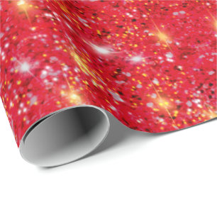 Papel De Presente Folha festiva de ouro vermelho-prateado 