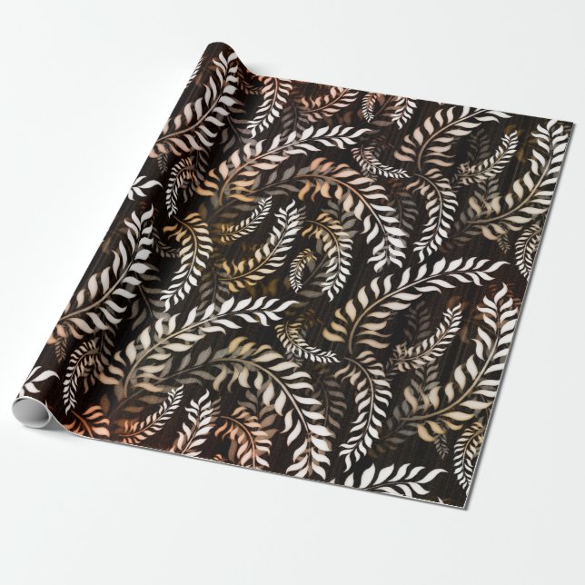 Papel De Presente Folha Floral (Desenrolado)