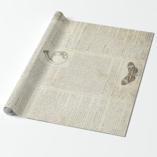 Papel De Presente Folha francesa 30" do dicionário 60lb Decoupage x