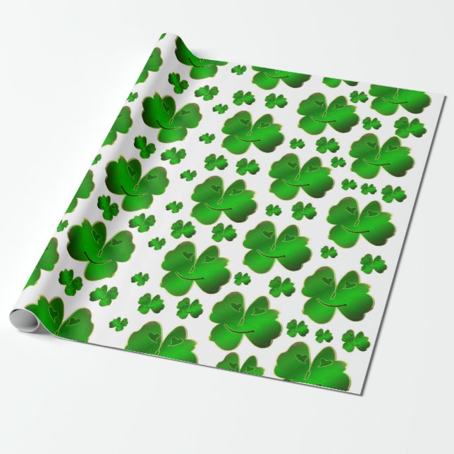 Papel De Presente folha, trevo, sorte, planta, verde, shamrock, natu (Desenrolado)