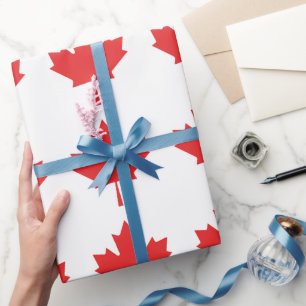 Papel De Presente folha vermelha do mapa canadense