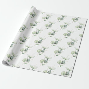 Papel De Presente Folhagem de Férias Botânicas de Eucalipto