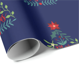 Papel De Presente Folhagem de Natal