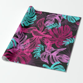 Papel De Presente Folhagem Folhas Tropicais de Monstera