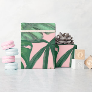 Papel De Presente Folhagem Folhas Tropicais Monstera festa