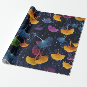 Papel De Presente Folhas Coloridas de Ginkgo Luminograma