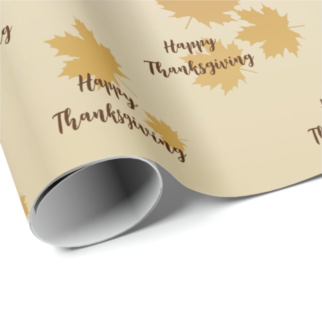 Papel De Presente Folhas de Ação de Graças (Ponta do rolo)