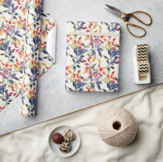 Papel De Presente Folhas de Aquarela