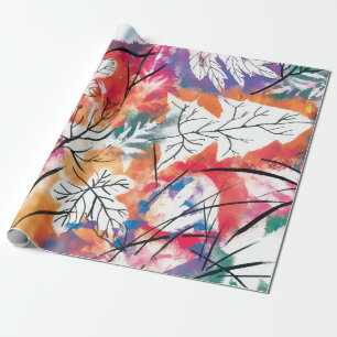 Papel De Presente Folhas de aquarela