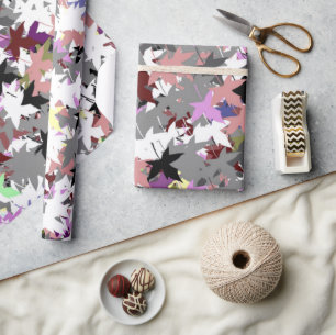 PAPEL DE PRESENTE FOLHAS DE ÁRVORE