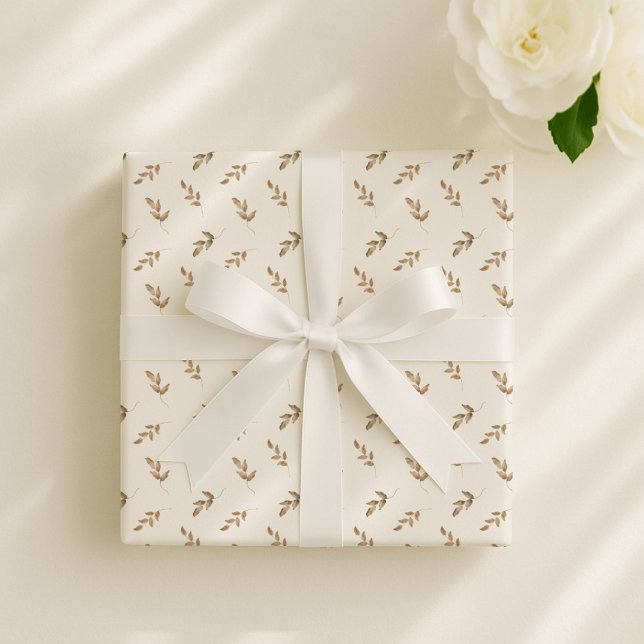 Papel De Presente Folhas de Boho, berçário neutro em termos de gêner (Criador carregado)