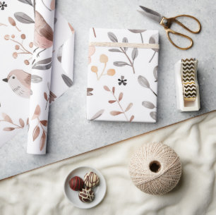 Papel De Presente Folhas de Cinza de Lâminas de Pastel-Cachorro de B