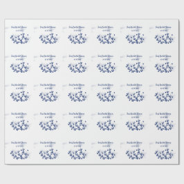 Papel De Presente Folhas de estrelas azuis luxo real chá de panela 