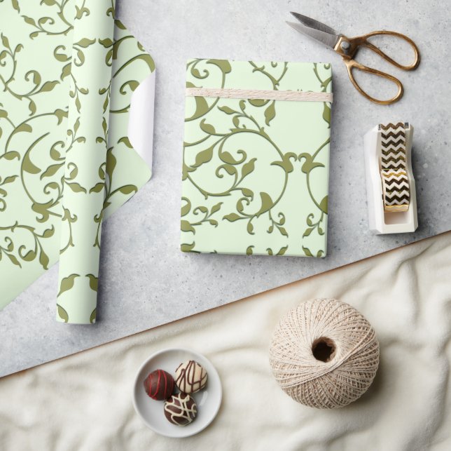 Papel De Presente Folhas de oliveira rolando (Artesanato)