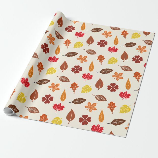 Papel De Presente Folhas de outono de Cozy Autumn (Desenrolado)