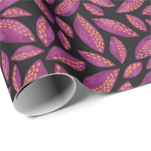 Papel De Presente Folhas de Outono Roxas