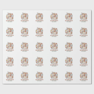 Papel De Presente Folhas de Outono Unicórnio Design Gráfico Merch Un