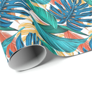 Papel De Presente Folhas de Palma Tropicais