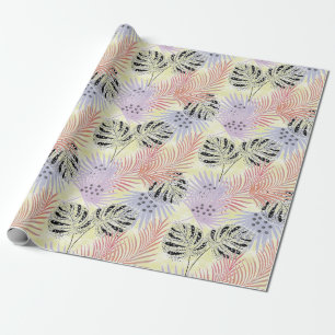 Papel De Presente Folhas de palma, tropicais, botânicas, folhas, sel