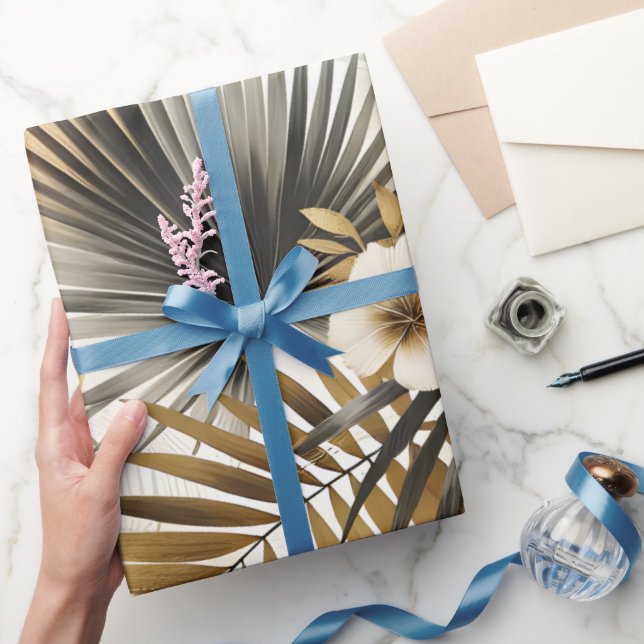 Papel De Presente Folhas de Palmeira (Presentear)