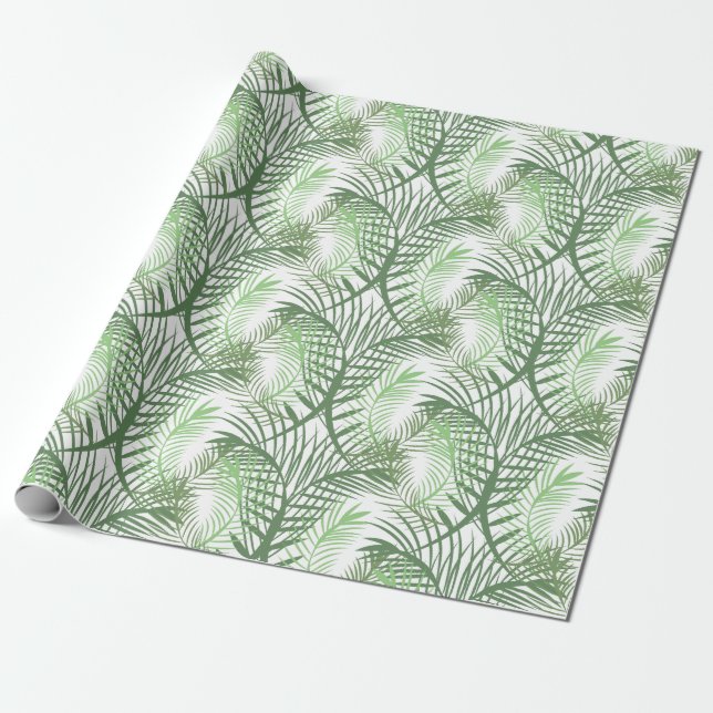 Papel De Presente Folhas de Palmeira Tropicais (Desenrolado)