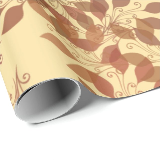 Papel De Presente Folhas de queda (Ponta do rolo)