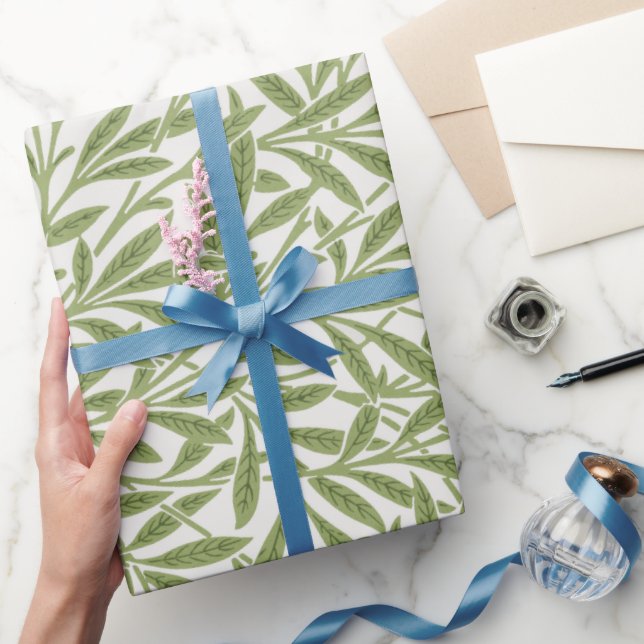 Papel De Presente Folhas de Salgueiro Vitorianas Antigas por William (Presentear)